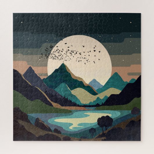 Puzzle La Lune Sur Le Lac (Vertical)