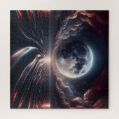 Puzzle La Lune surplombant l'océan (Horizontal)
