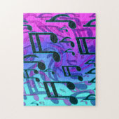 Puzzle La musique bleue vert-foncé note le motif musical (Vertical)