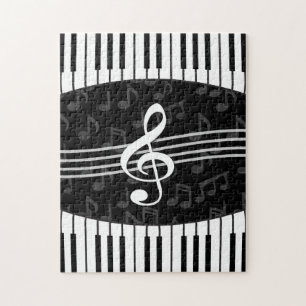 Puzzle La musique élégante note des clés de clef triple