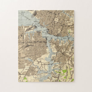 Puzzle La Norfolk vintage et Portsmouth la Virginie Map
