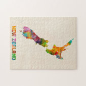 Puzzle La Nouvelle Zélande, carte d'aquarelle (Horizontal)