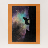 Puzzle La nuit de lune d'hurlement de loup tient le (Vertical)