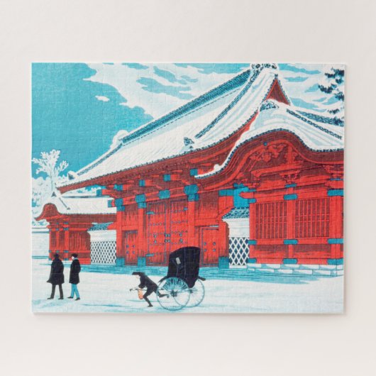 Puzzle La porte rouge de Hongo en neige par Hiroaki Takah (Horizontal)