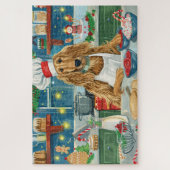 Puzzle La préparation festive de Noël du Lévrier Afghan : (Vertical)
