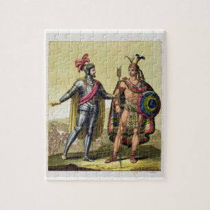 Puzzle La rencontre entre Hernando Cortes (1485-1547)