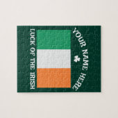 Puzzle La Saint-Patrick Drapeau Irlande Nom Personnalisé (Horizontal)