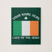 Puzzle La Saint-Patrick Drapeau Irlande Nom Personnalisé (Vertical)