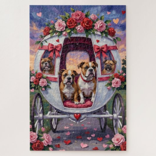 Puzzle La Saint-Valentin du bouledogue (Vertical)