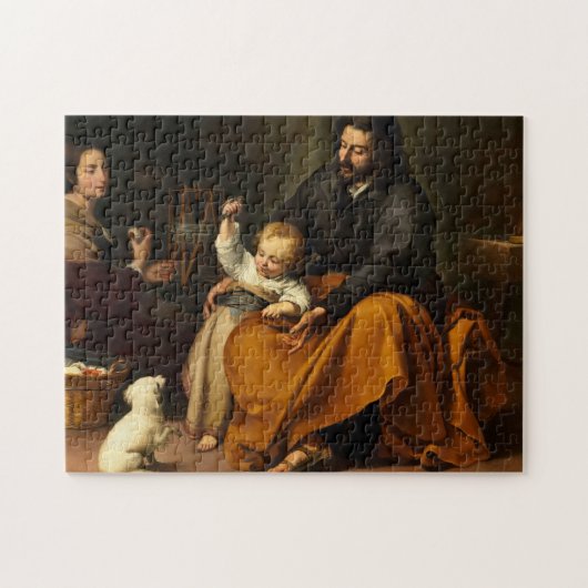 Puzzle La Sainte Famille avec un Petit Oiseau par Murillo (Horizontal)