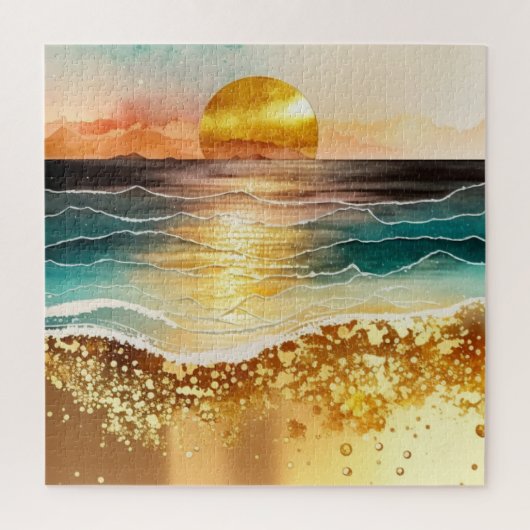 Puzzle La série de plage à l'aquarelle Design 3 (Vertical)
