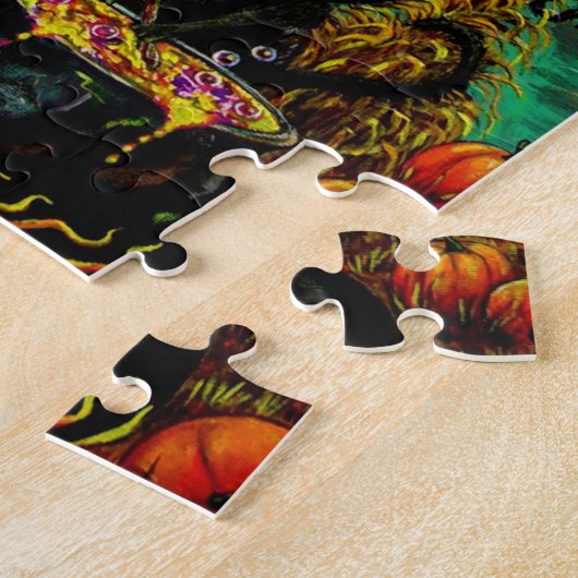 Puzzle La sorcière blanche Haunch Tree House Chat noir Ha (Côté)