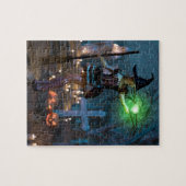 Puzzle La sorcière d'Halloween dans la forêt (Horizontal)