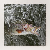 Puzzle La truite arc-en-ciel prend le ver blanc pêche (Horizontal)