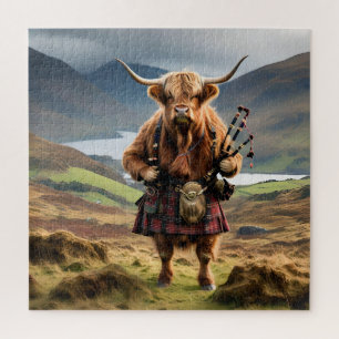 Puzzle La vache Bagpiper Highland