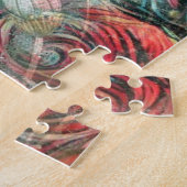 Puzzle La vache rêve de temps plus chauds Turquoise Rouge (Côté)