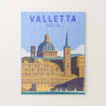 Puzzle La Valette Malte Voyage Art Vintage<br><div class="desc">Design vectoriel de Valette. La ville fortifiée fut établie dans les années 1500 sur une péninsule par les Chevaliers de Saint-Jean,  un ordre catholique romain. Elle est connue pour ses musées,  ses palais et ses grandes églises.</div>