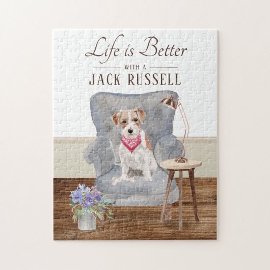 Puzzle La Vie Est Avec Jack Russell (Vertical)