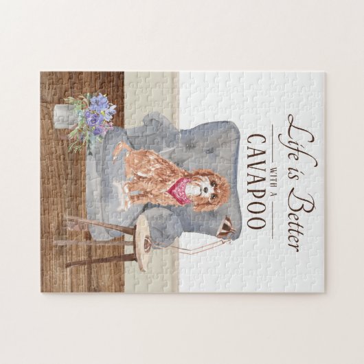 Puzzle La Vie Est Avec Un Cavapoo (Horizontal)