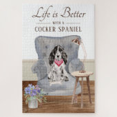 Puzzle La Vie Est Avec Un Espagnol Cocker (Vertical)