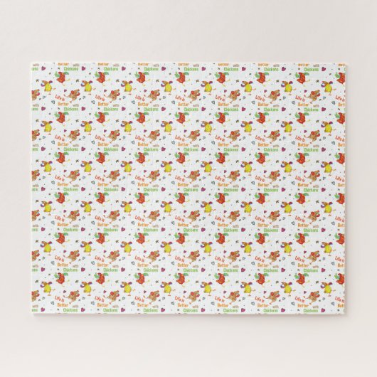 Puzzle La vie est meilleure avec l'aquarelle de poulet (Horizontal)