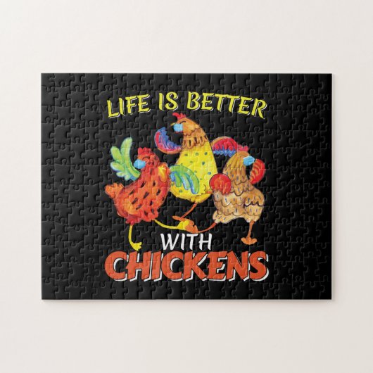 Puzzle La vie est meilleure avec les poulets (Horizontal)