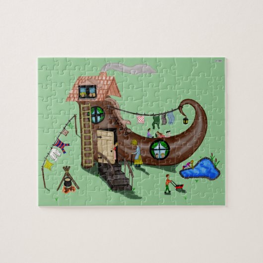 Puzzle La Vieille Femme Dans La Chaussure (Horizontal)