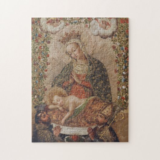 Puzzle La Vierge adorant le Christ Enfant Noël (Vertical)