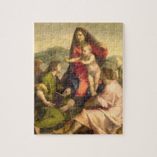 Puzzle La Vierge et l'enfant avec un saint et un ange, C.