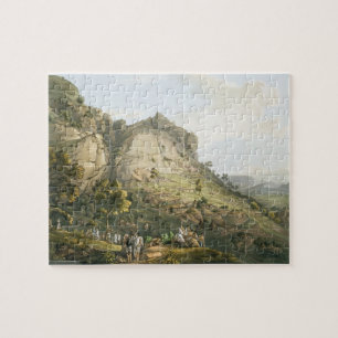 Puzzle La ville d'Abha dans Abyssinia, gravée par J. Blu