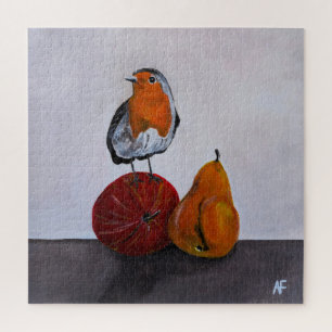 Puzzle La visite fugace du rouge-gorge Peinture d'Alfred