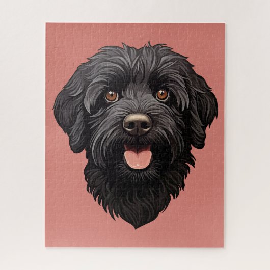 Puzzle Labradoodle Chien noir (Vertical)
