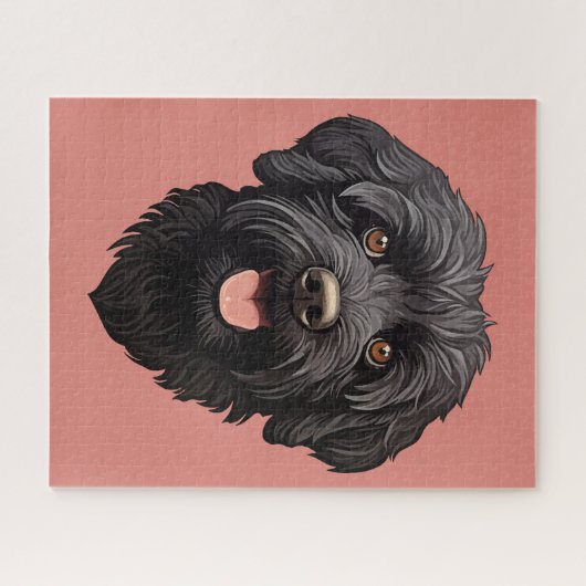 Puzzle Labradoodle Chien noir (Horizontal)