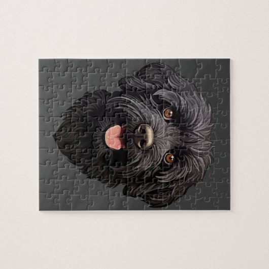 Puzzle Labradoodle Chien noir (Horizontal)