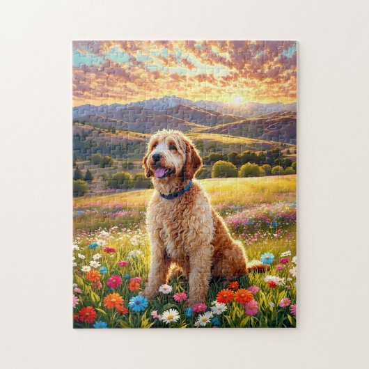 Puzzle Labradoodle dog (Vertical)