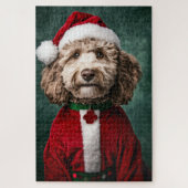 Puzzle Labradoodle en fête de Noël (Vertical)