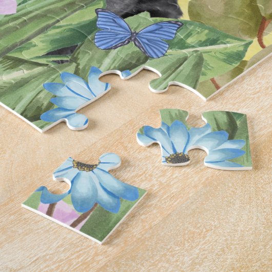 Puzzle Labrador Chien avec fleurs Printemps (Côté)