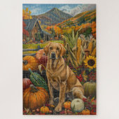 Puzzle Labrador Chien Moisson d'automne Thankgiving (Vertical)