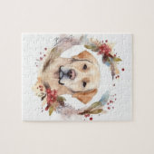 Puzzle Labrador Christmas Wreath Festive Pup (Horizontal)