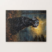 Puzzle Labrador de chocolat la nuit (Horizontal)