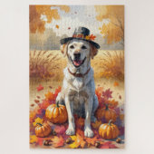 Puzzle Labrador En Automne Feuille L'Art Thanksgiving (Vertical)