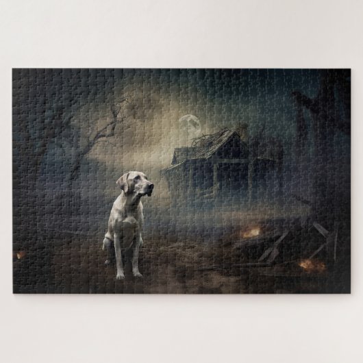 Puzzle Labrador Halloween Épouvantable (Horizontal)