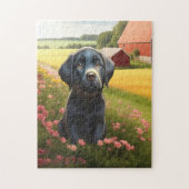 Puzzle Labrador Retriever Black Puppy (Vertical)