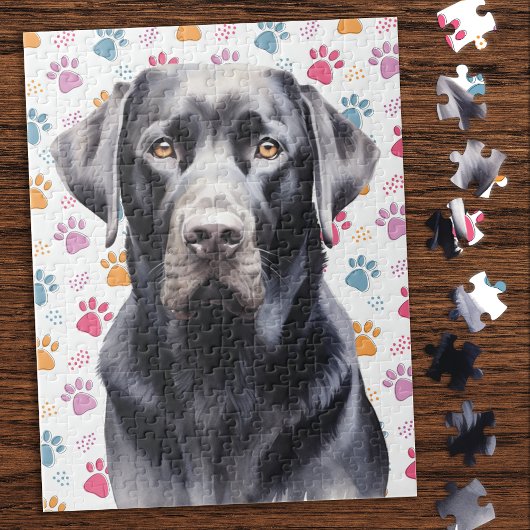 Puzzle Labrador Retriever Chien Empreintes de pattes colo
