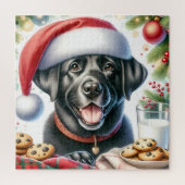 Puzzle Labrador Retriever Chien Père Noël Cookies Noël (Vertical)