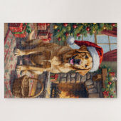 Puzzle Labrador Retriever Dog Classic Family Christmas (Horizontal)