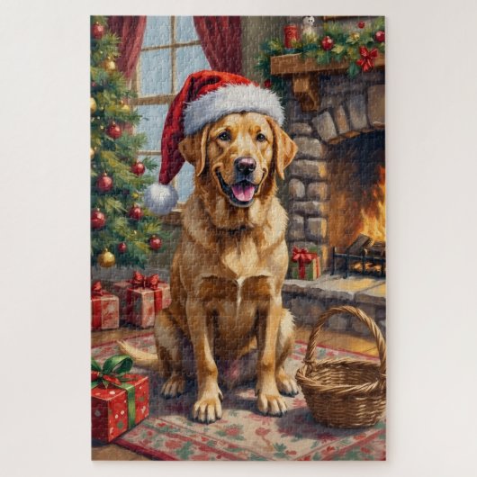Puzzle Labrador Retriever Dog Classic Family Christmas (Vertical)