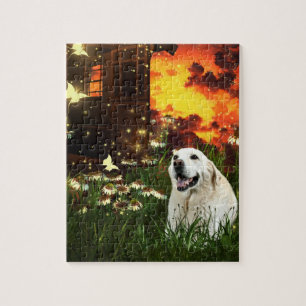 Puzzle Labrador retriever jaune