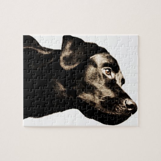 Puzzle Labrador retriever noir impressionnant (Horizontal)