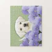 Puzzle Labrador Retriever Puppy Painting Original Chien A (Vertical)